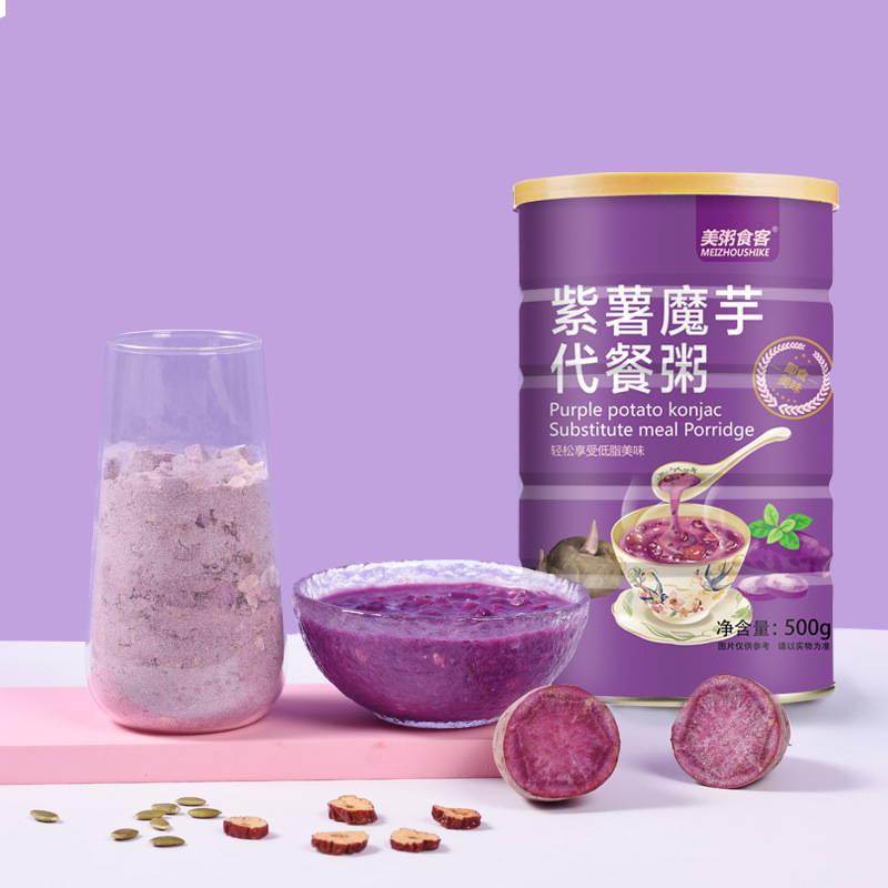 美粥食客 紫薯魔芋代餐粥500g/罐 五谷粉代餐粉即食代餐MS高清大图