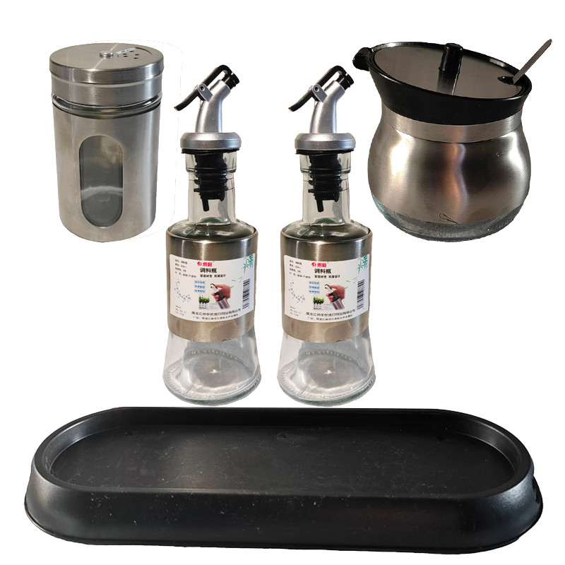 炯毅 不锈钢调料罐调味盒味盅猪油罐厨房料缸圆形调味盒打蛋盆辣椒罐家用调味罐 调料盒套装 四件套 套高清大图