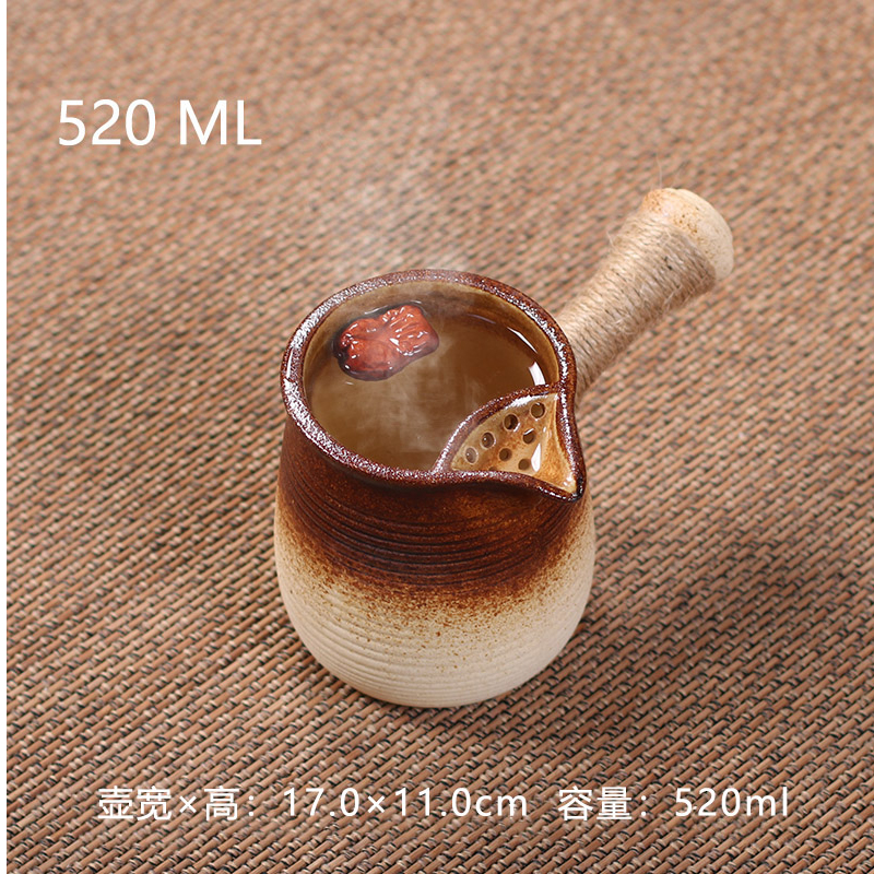 陶罐 520ML长柄罐 棕色高清大图