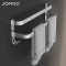 九牧（JOMOO）浴室免打孔毛巾架挂件置物架枪灰色太空铝93011系列9301112/9301109 【免钉浴巾架】双层带挂钩40-9301109