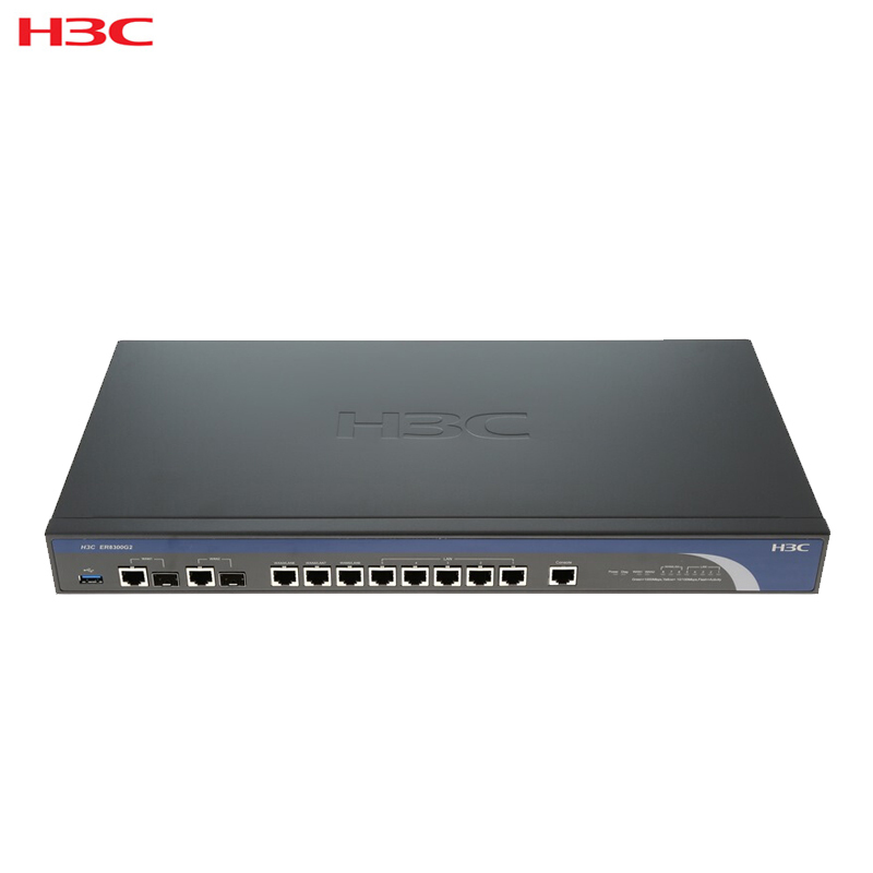 华三(H3C)SMB-ER8300G2-X 全千兆 企业级VPN网关路由器 多WAN口 内置防火墙 带机量800 1200Mbps有线路由器