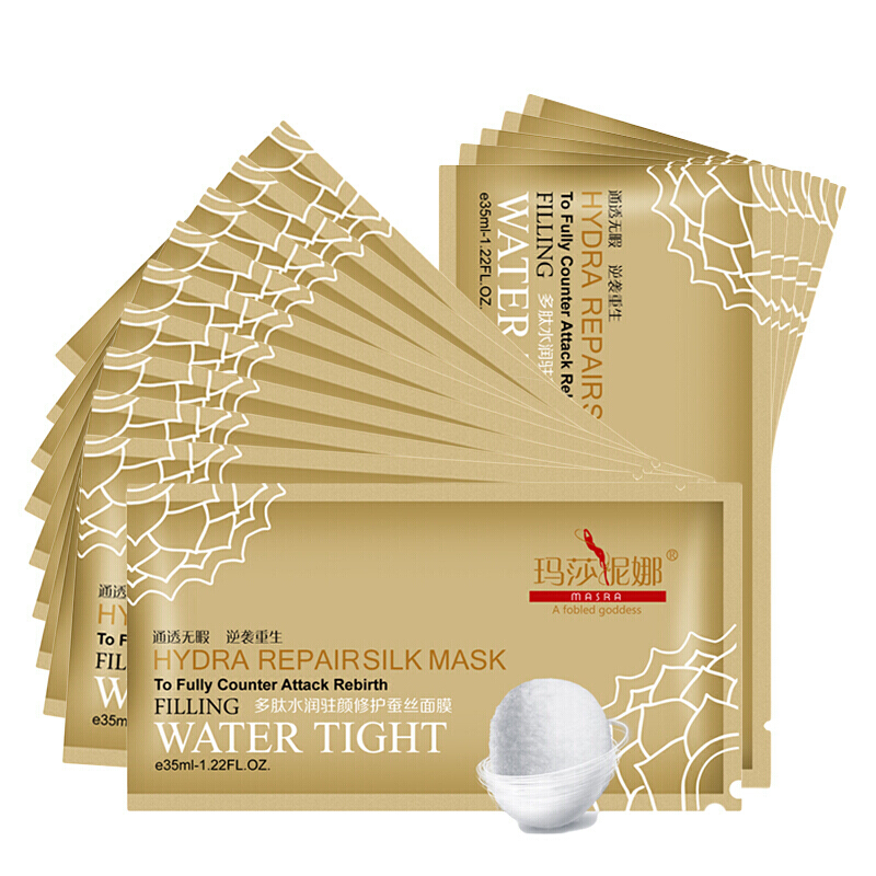 抗皱玛莎妮娜多肽水润驻颜修护蚕丝面膜玛沙妮娜玛莎驻颜面膜15片装