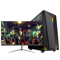 世纪之星 i9级八核至强E5 2660/GTX1050 D5独显/16GB内存/256GB固态 家用办公娱乐LOL 游戏电脑 台式机 组装电脑 台式电脑 电脑主机+24英寸平面全套