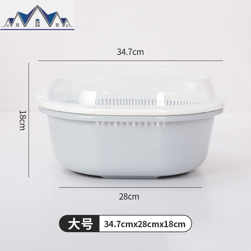 装碗筷收纳盒家用厨房放碗沥水碗架带盖碗碟餐具塑料碗柜架_41 大号浅蓝
