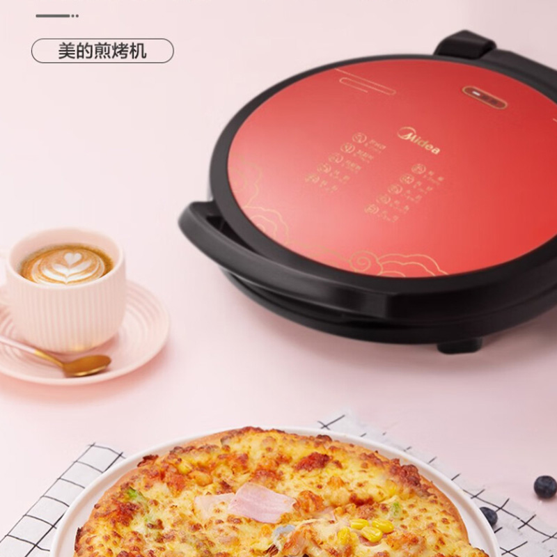 美的煎烤机1500W煎饼烙饼早餐多用省心易清洁JKE3412高清大图