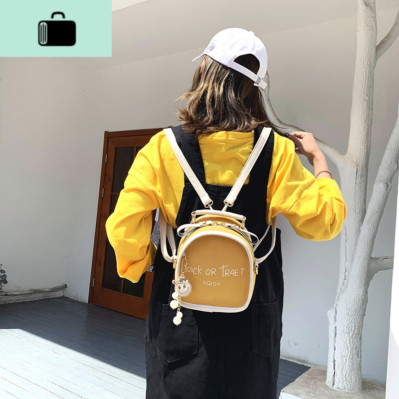 迷你双肩包2020年新款休闲撞色小背包韩版时尚百搭ins风旅行女包NEW LAKE