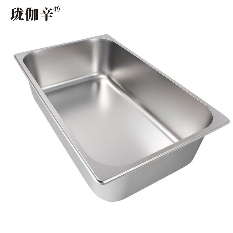 珑伽辛 不锈钢份数盆分餐盒 1/2盆330*265*100mm/个高清大图