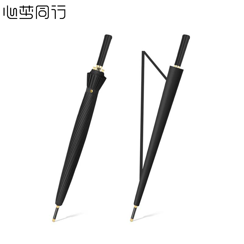 心梦同行24骨雨伞手动大号晴雨两用伞商务双人遮阳伞直杆长柄伞 0455/把高清大图