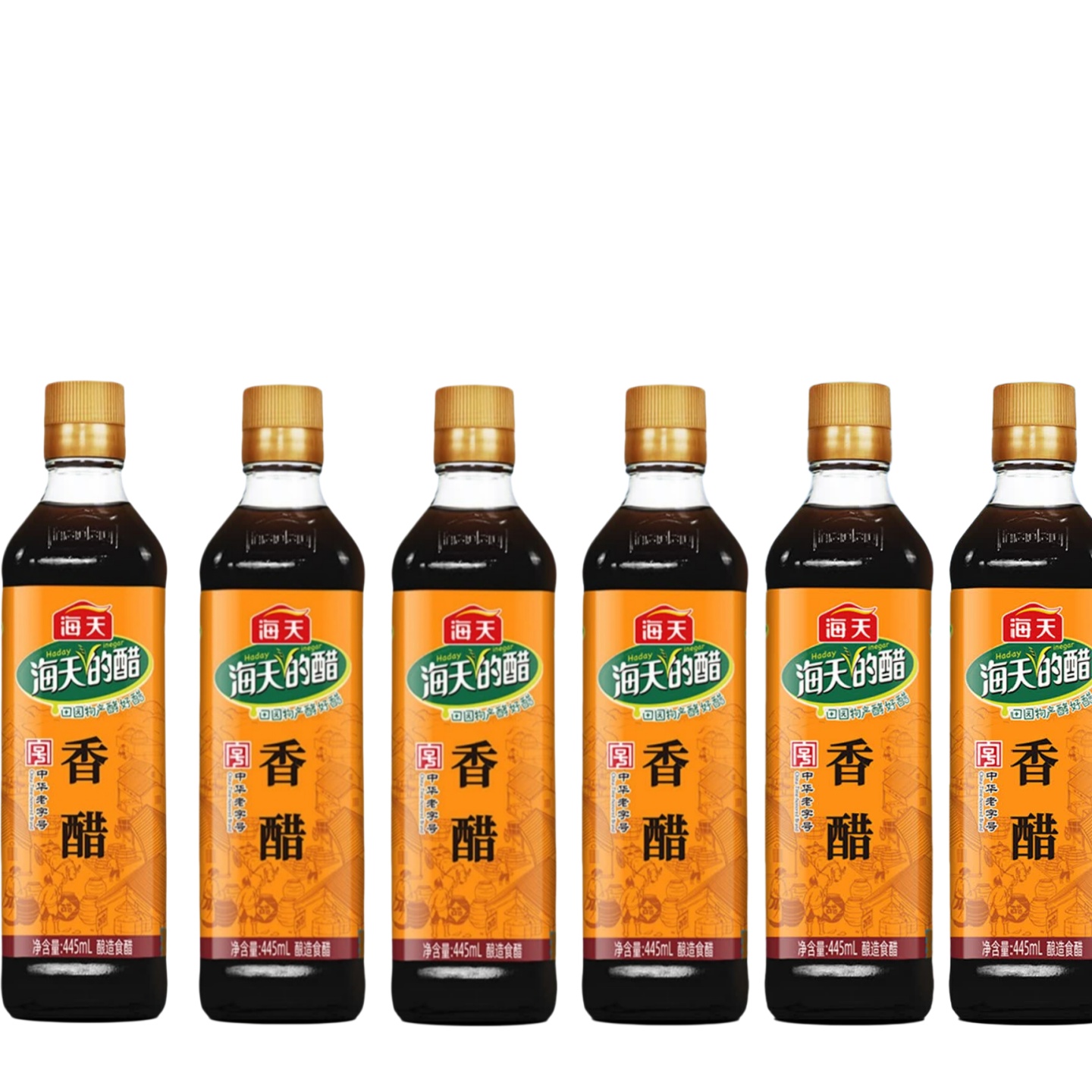 海天 香醋 香醋445ml*6瓶 家用瓶装炒菜凉拌点蘸腌制泡菜酿造食醋调料 KJDF-20250630-0046
