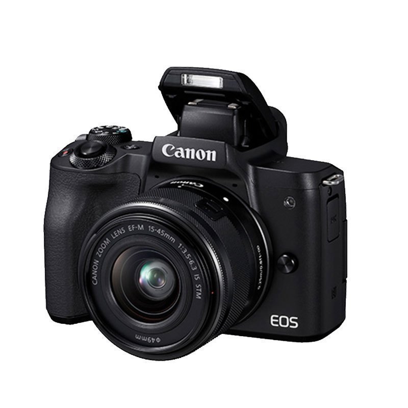 佳能(Canon)EOS M50(15-45)数码相机微单单镜头套装黑色双核CMOS 监视器点数 约2410万有效像素高清大图