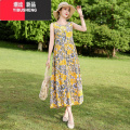 YIBUSHENG棉绸连衣裙2024季波西米亚风新款无袖度假人造棉减龄百搭长裙风 2XL建议115-130斤 3号色