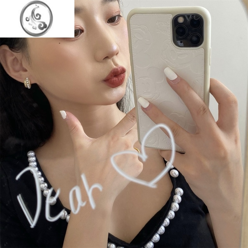 JiMiA.MU !艾洛蒂的信物/ 法式优雅日常锆石珍珠C型银针耳环耳夹