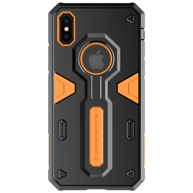 HIGE/iPhone X 悍将系列铠甲手机壳/保护套+酷炫外观精选双色材质 适用于苹果x手机壳 橙色