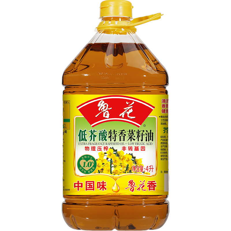 鲁花低芥酸特香菜籽油非转基因4L