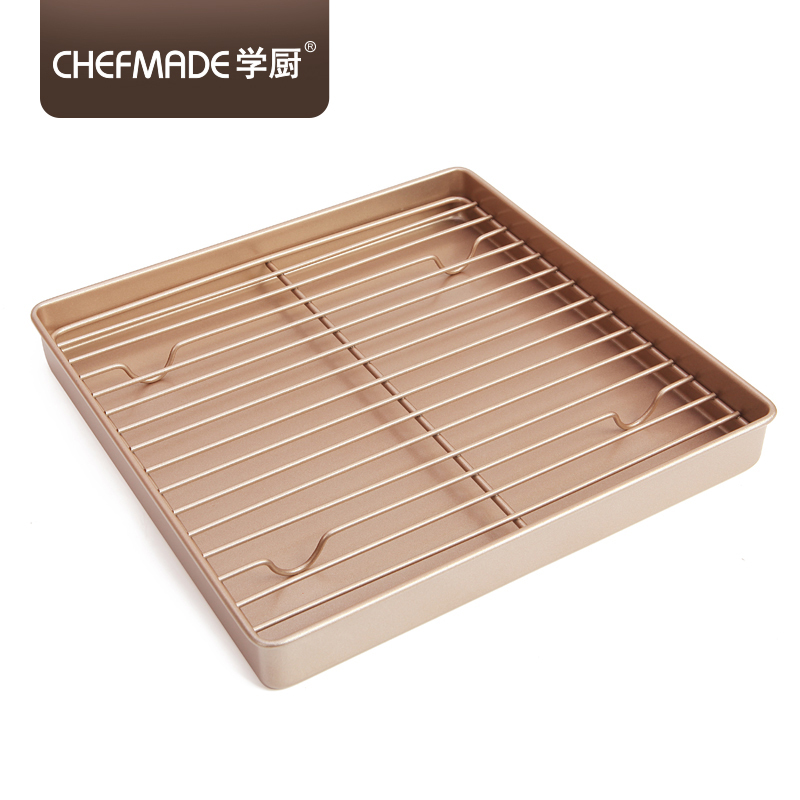 学厨 CHEFMADE 烘培模具蛋糕模具 厨房工具 正方形10.5英寸蛋糕面包不粘冷却架凉网 烤网烤架 WK9246