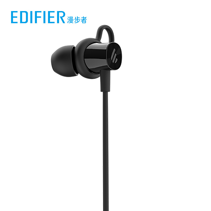 EDIFIER/漫步者W200BT无线蓝牙耳机双耳挂脖式入耳挂耳式运动跑步 黑色-s