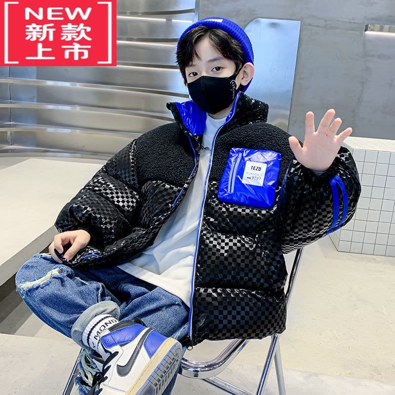 可莉允儿童装男童冬装棉衣外套2022新款中大童冬季棉服男孩二棉加厚棉袄图片