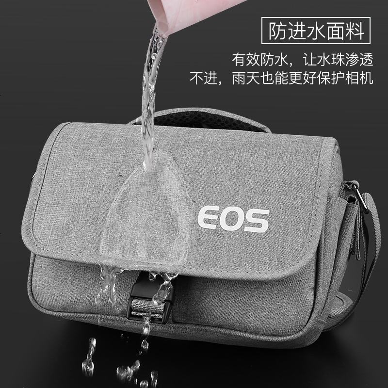 适用佳能单反相机包女尼康数码收纳包微单袋男镜头保护套摄影单肩200d便携内胆 便携相机包【灰色☆中号】送清洁装3件套图片