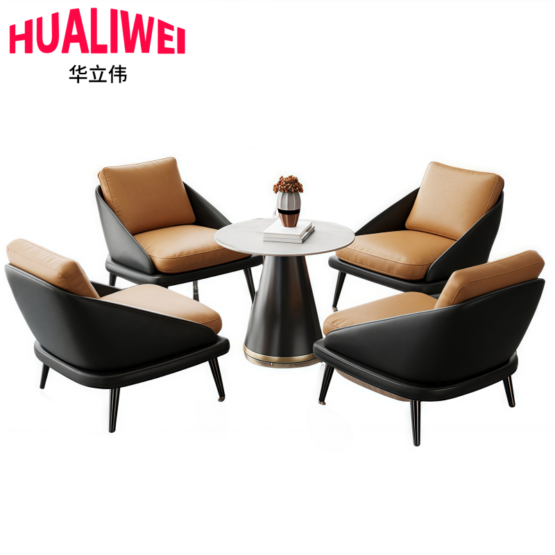 华立伟 洽谈桌椅一桌四椅套