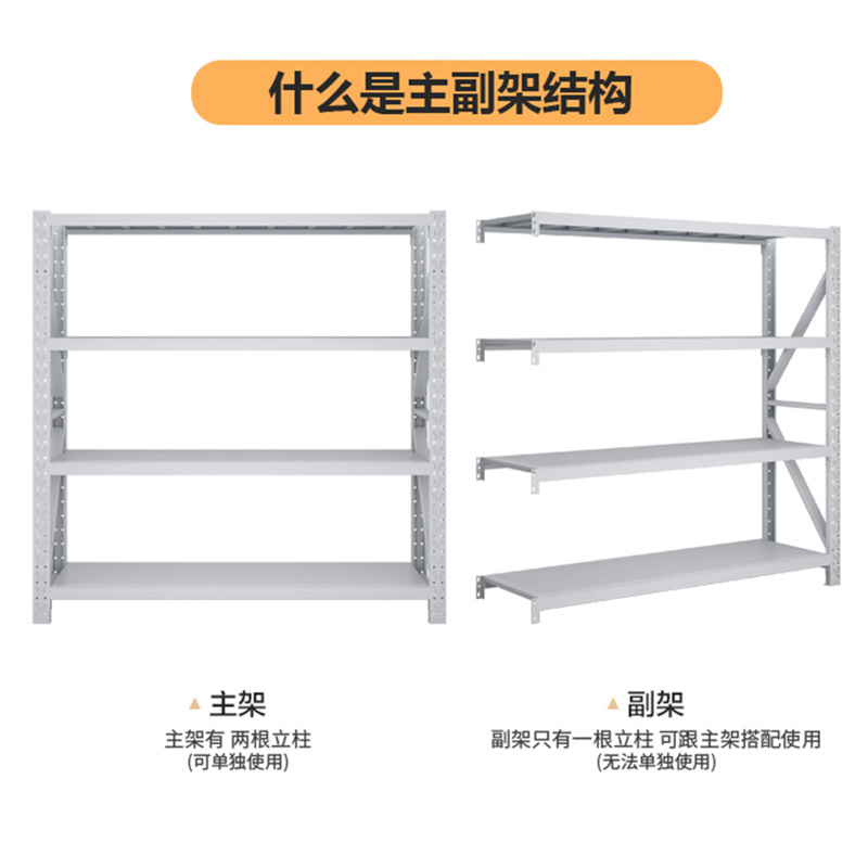 慧采云 中型货架承重150-200kg-2000*500*2000mm货架仓储置物架储物架四层高清大图