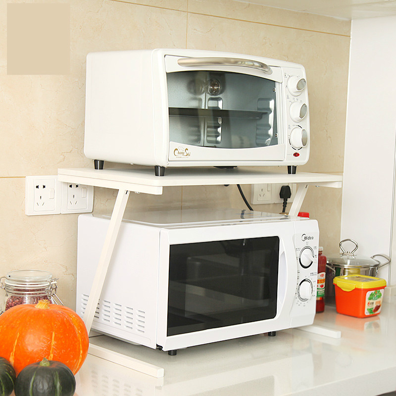 两层微波炉架子厨房置物架两层收纳架烤箱架双层储物架子微波炉置物架