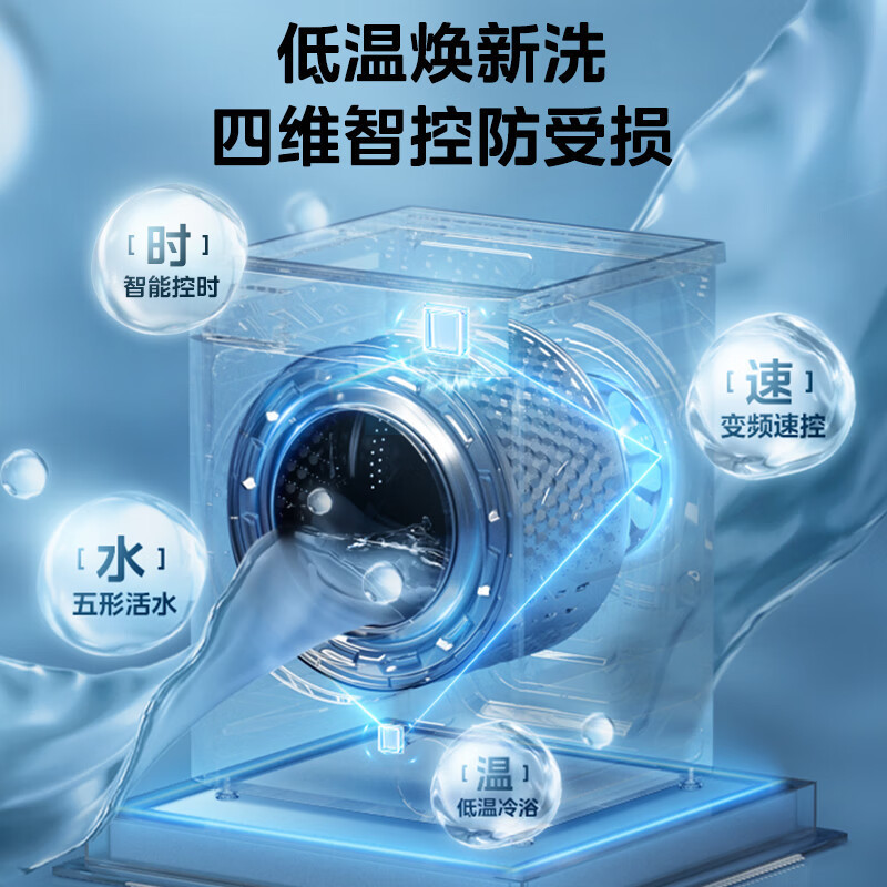 美的(Midea)滚筒洗衣机全自动 10公斤家用大容量变频电机 焕活精粹洗银离子除菌除螨洗 1.08洗净比MG100L0