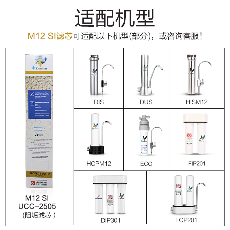道尔顿净水器滤芯M12 SI UCC 0.2微米阻垢滤芯M12UCC升级滤芯