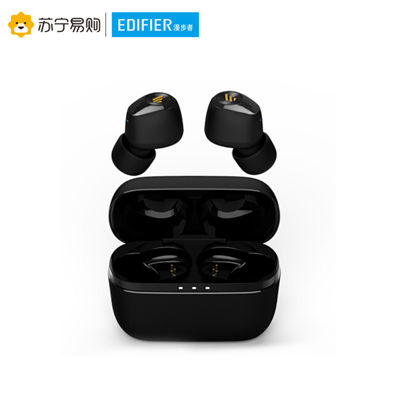 Edifier/漫步者 W2蓝牙耳机双耳真无线迷你超小隐形耳塞式运动跑步微型入耳式机男女生通用重低 黑色