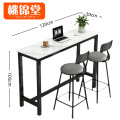 桃锦堂岩板吧台桌椅 高脚桌椅1.2米 套