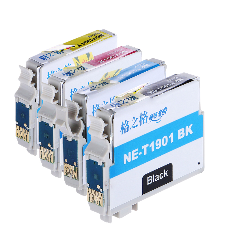 格之格NE-T1901BK 4支套装彩色墨盒适用爱普T190,EPSON ME303/ME401高清大图
