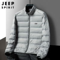 JEEP SPIRIT吉普保暖轻薄羽绒服宽松大码立领短款外套秋冬防寒保暖白鸭绒上衣
