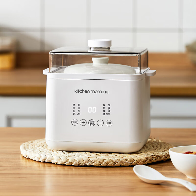 厨创妈咪kitchen mommy电炖锅 电炖盅隔水炖锅AJL-10D01白色1L