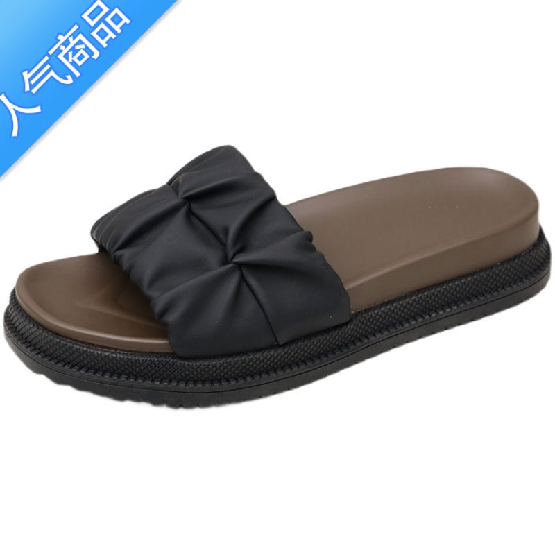 SUNTEK外穿一字拖凉鞋女2023夏新款厚底沙滩鞋配裙子仙女风一字拖大码41高清大图