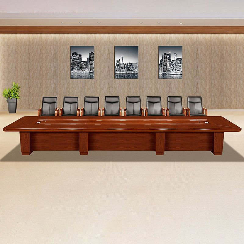 大央会议桌H-82C80 8000W*2200D*760H办公家具会议桌长方形大型长桌简约现代会议室洽谈桌高清大图