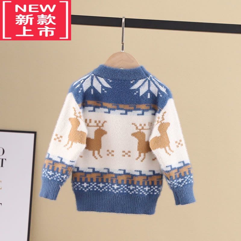 可莉允童装宝宝毛衣2022秋冬新款套头男中童韩版针织加厚打底衫图片