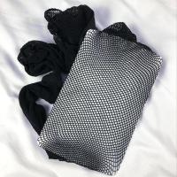 彩色渔网袜女免脱开档网袜性感百搭防勾丝高弹连裤袜大中小网眼薄 黑色 小网眼[1双]