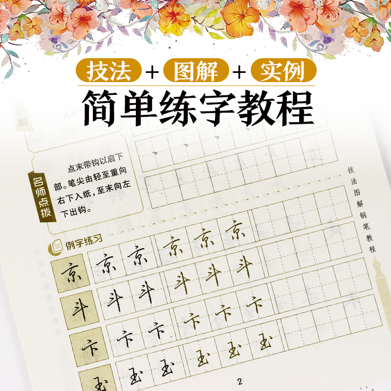行书字帖(漂亮字天天练)+硬笔书法作品纸 [正版]行书字帖硬笔女生行书速成硬笔书法练字帖练字大学生荆霄鹏行楷字帖10分钟高清大图