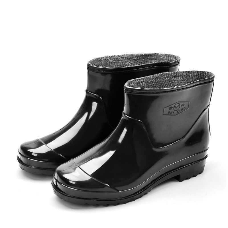 168黑色单鞋(男) 41 春秋男雨鞋厨g房防水套脚劳保胶鞋加棉保暖男女
