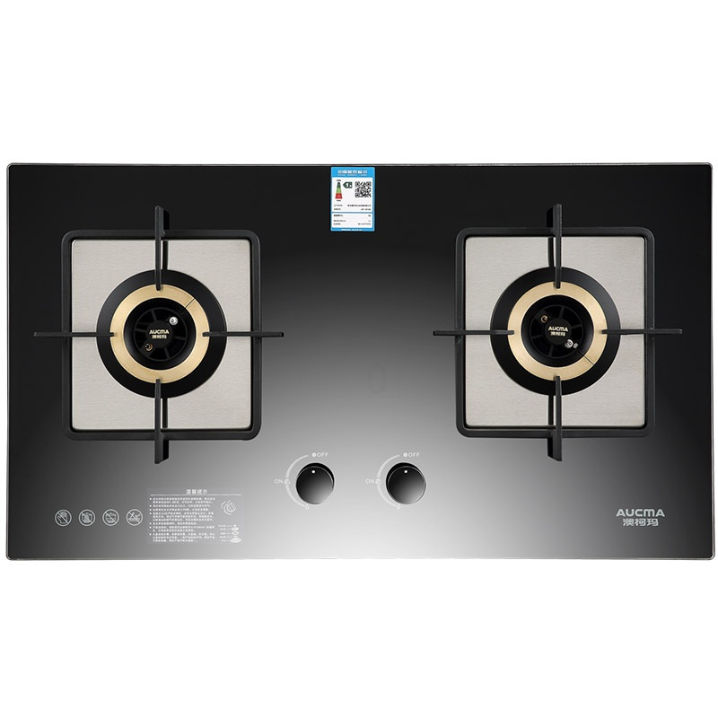 aucma澳柯玛燃气灶煤气液化气双灶天然气灶具灶台嵌入家用黑色液化气