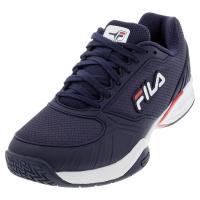 斐乐(FILA)Fila男式网羽球鞋透气耐磨抗扭转海军红 Blue 44.5