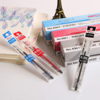 得力6901中性笔芯签字笔芯 水笔芯0.5mm 中性笔芯 红笔芯 一只装 长宽高:131*5.5*5.5mm 得力
