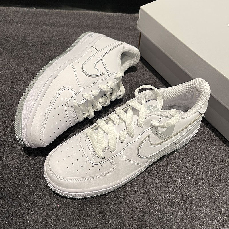 新款af1nikeairforce1af1gs空军一号休闲板鞋白灰dx5805100