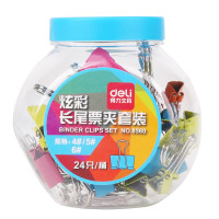 得力(deli) 8560 长尾票夹桶) (24个/筒)deli8560