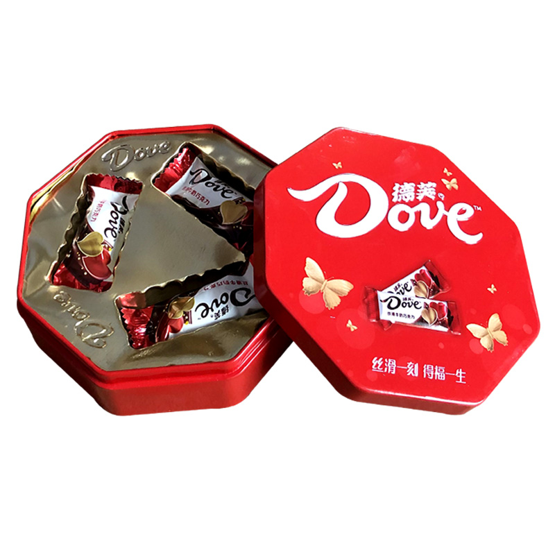 德芙Dove喜糖新款铁盒装德芙丝滑牛奶巧克力6粒10粒16粒婚庆结婚不含礼袋可另外购买 6g 红色铁盒6粒