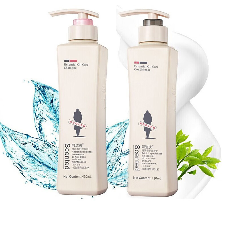 阿道夫(ADOLPH)精油香护理专研洗发水(净澈清爽)420ml+精油香护理专研护发素(植萃精华)420ml