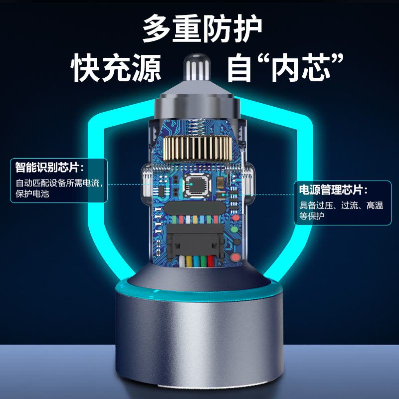 [补贴10%]纽曼汽车载充电器超级快充点烟器转换插头适配车充一拖三图片
