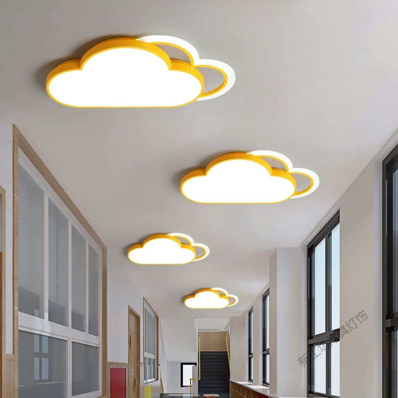 苏宁放心购 儿童房 吸顶灯卧室灯简约现代男孩女孩个性创意云朵公主灯饰图片