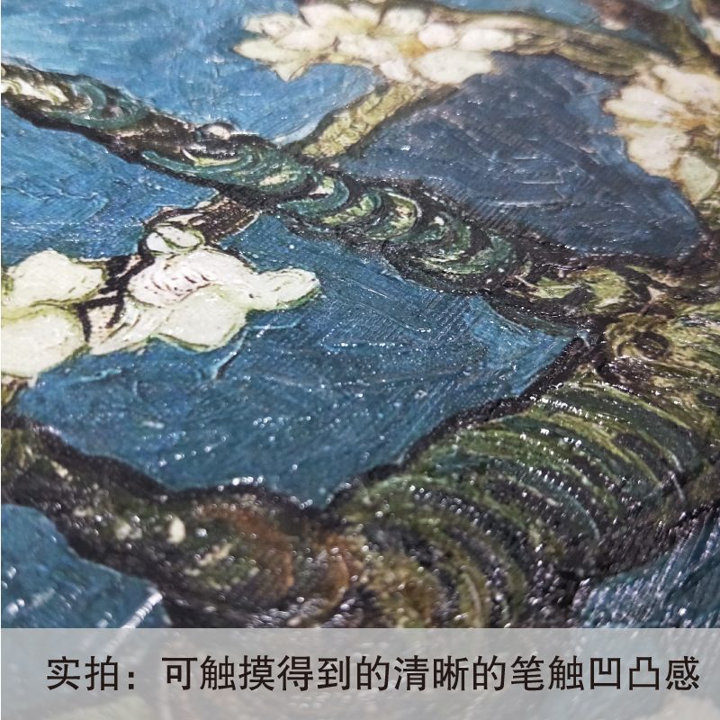 172art艺术画定制梵高 杏花开了家居装饰挂画世界名画客厅卧室艺术画油画北欧美式画 单幅艺术画