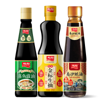 加加套装 特级金标生抽酱油245ml+蒸鱼豉油245ml+南沙蚝油238g 调味料套装组合装 调味品