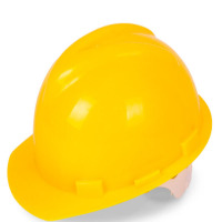 LTSM 兰龙 工地安全帽防晒透气施工领导加厚PE安全帽 黄色